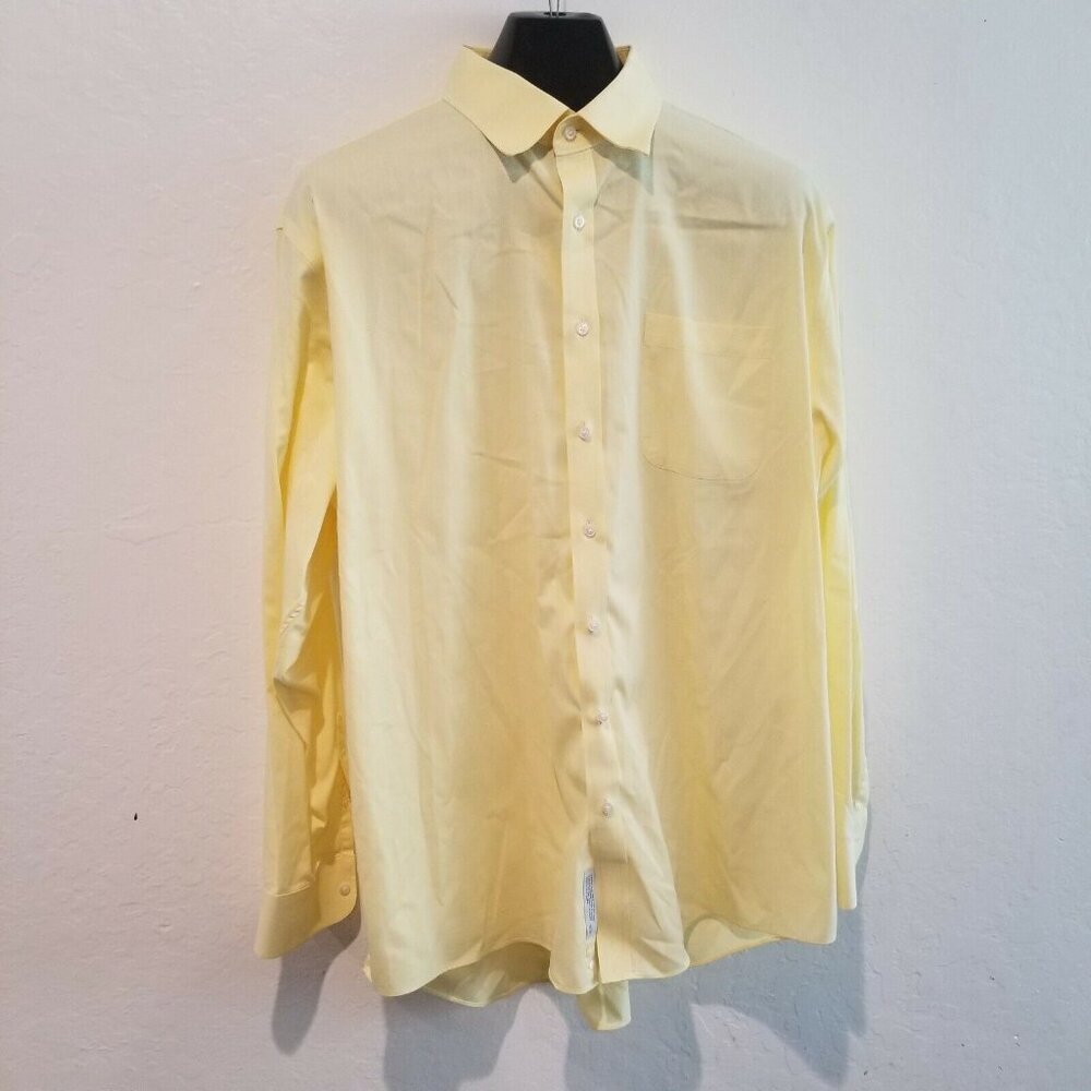 Nordstrom Traditional Fit Mens Long Sleeve Button-Down Sz 36 Shirt Cotton Yellow